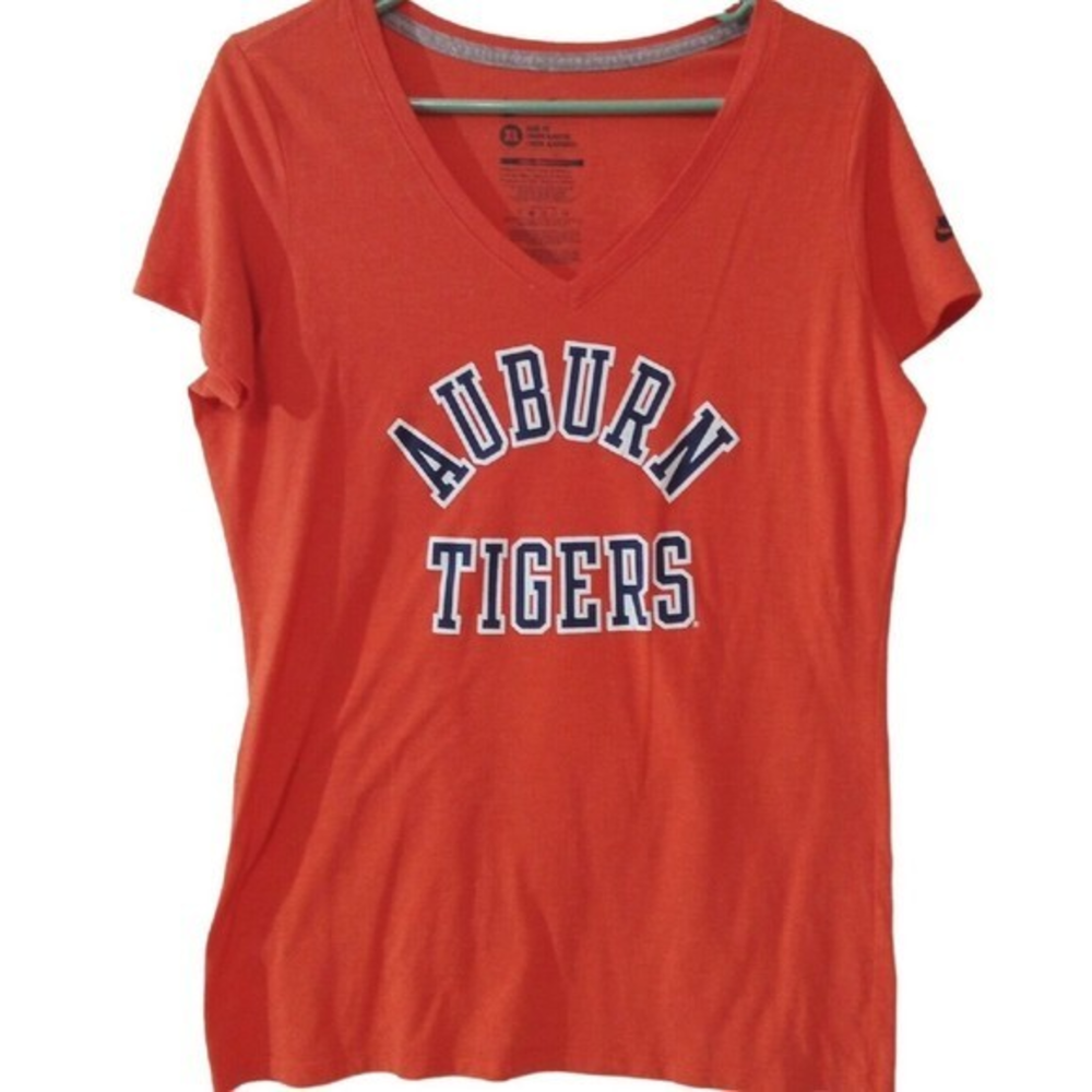 Nike Orange Auburn Tigers V-Neck Short Sleeve Tee